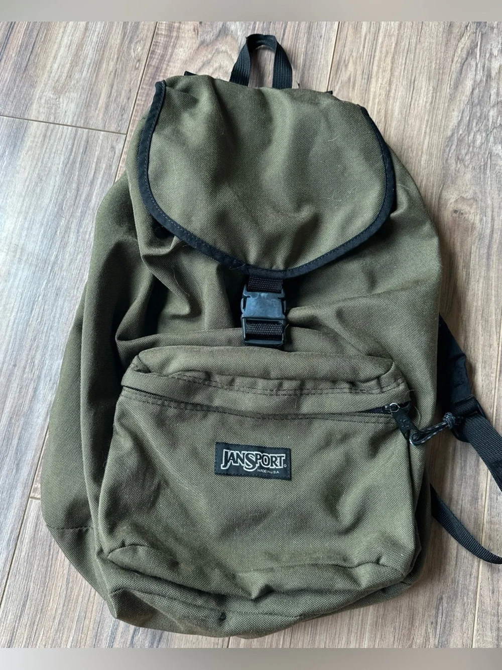 vintage jansport backpack made in usa Olive Military Green Rucksack Style Canvas